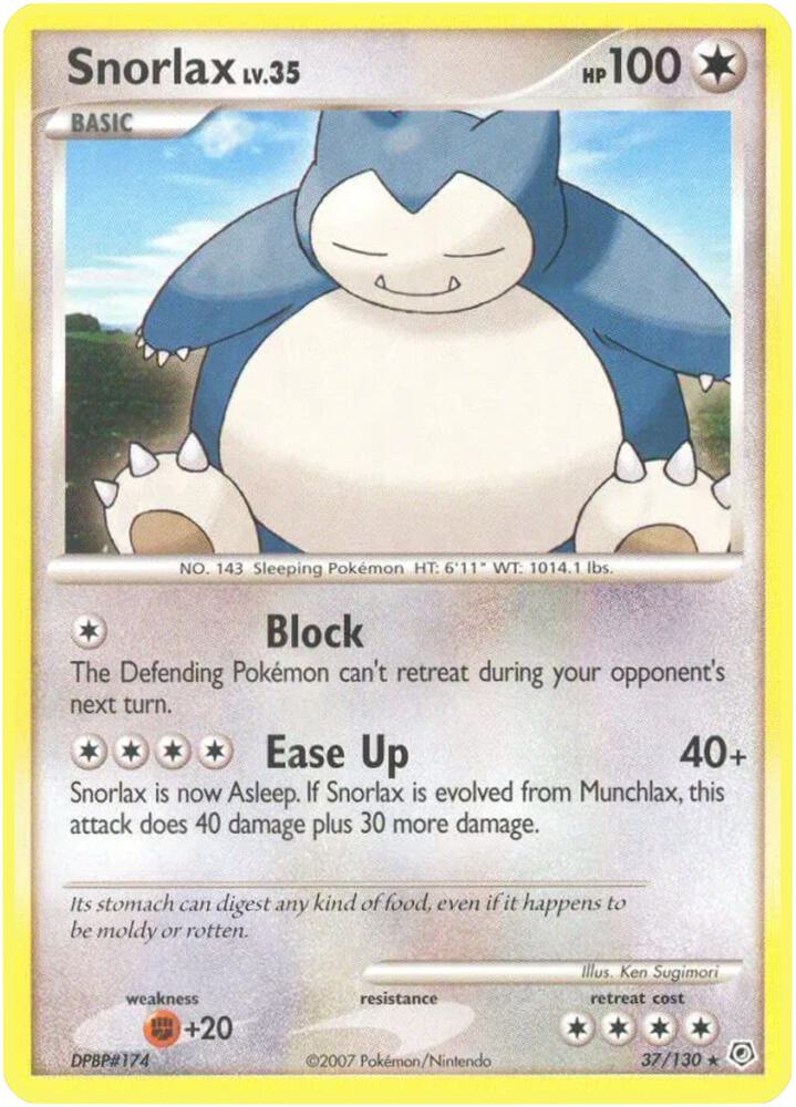 Snorlax 37/130 card