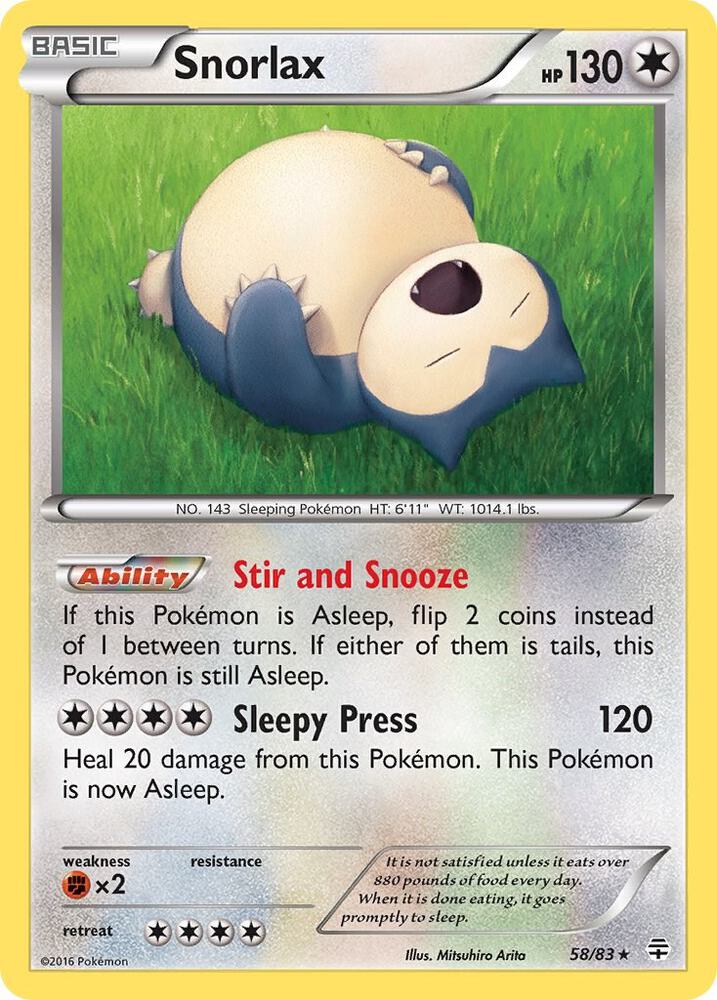 Snorlax 58/83 card