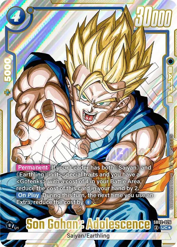 Son Gohan Adolescence Alternate Art SB02-026 card