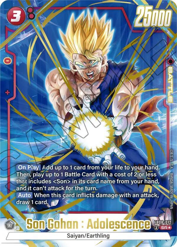 Son Gohan Adolescence FB08 012 Alternate Art card