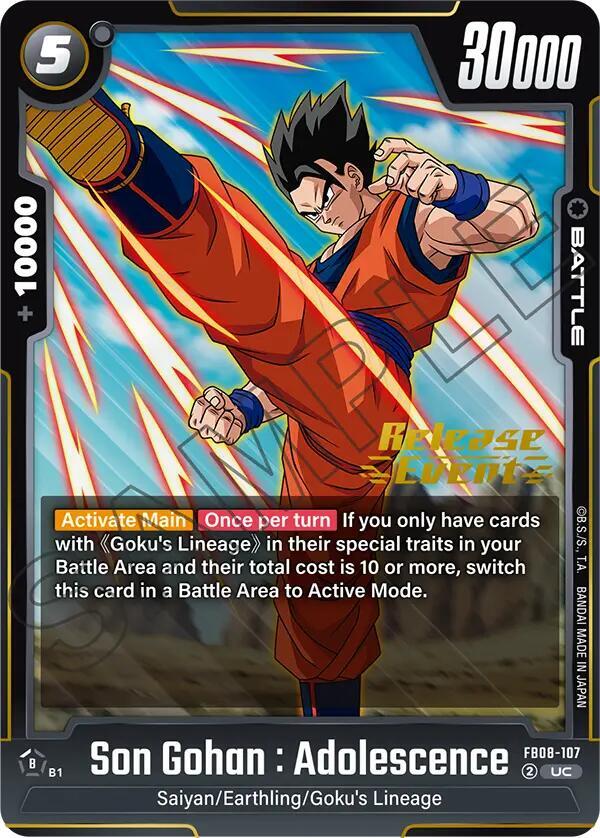 Son Gohan Adolescence FB08 107 carta