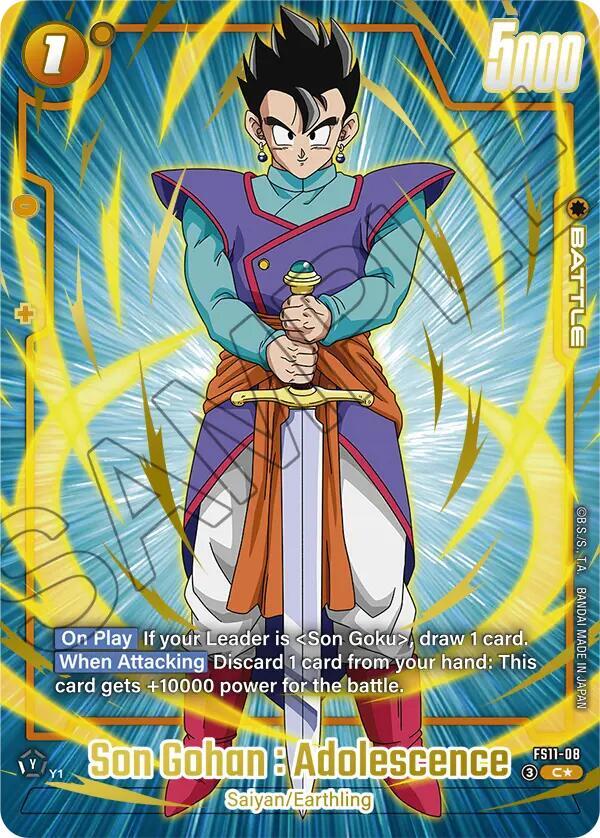 Son Gohan Adolescence FS11 08 Gold carta