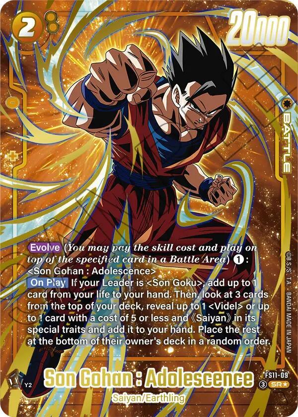 Son Gohan Adolescence FS11 09 Gold carta