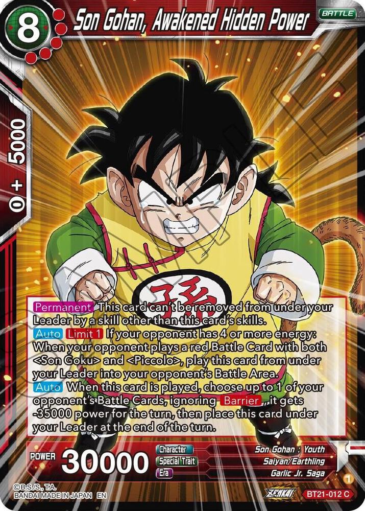 Son Gohan Awakened Hidden Power BT21-012