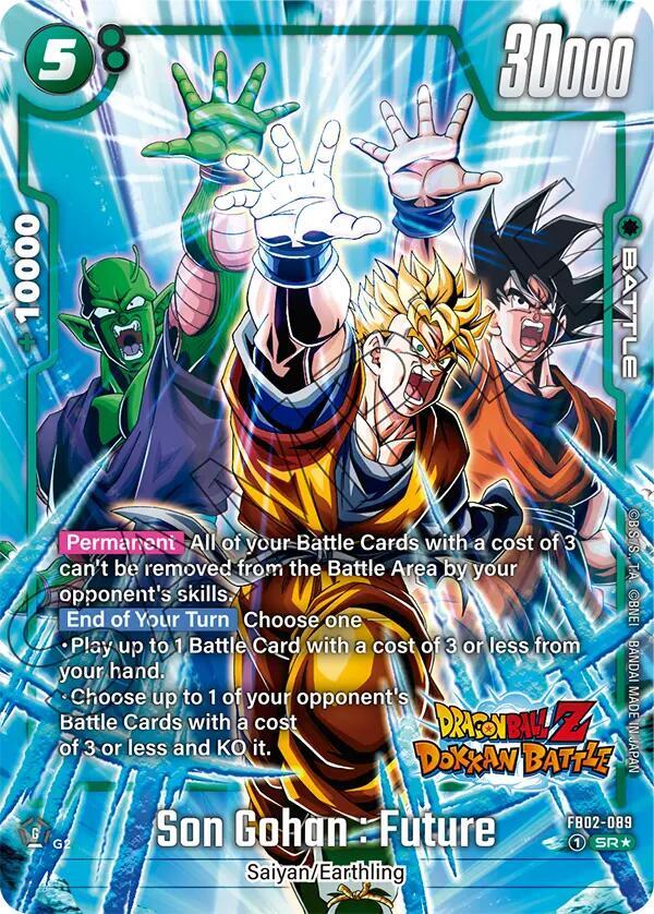 Son Gohan Future Dragon Ball Z Dokkan Battle Alternate Art FB02-089 carta