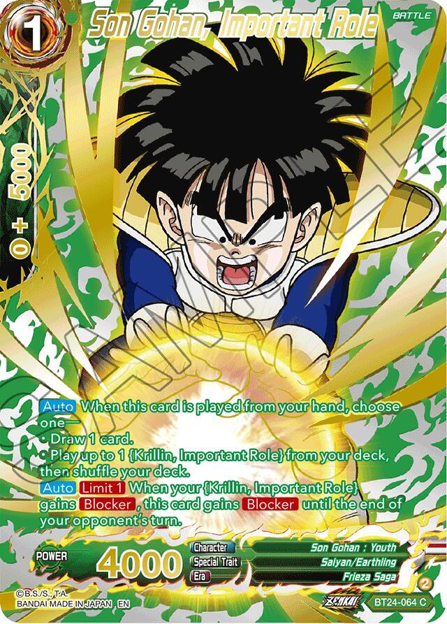 Son Gohan Important Role Collector Booster Gold BT24-064