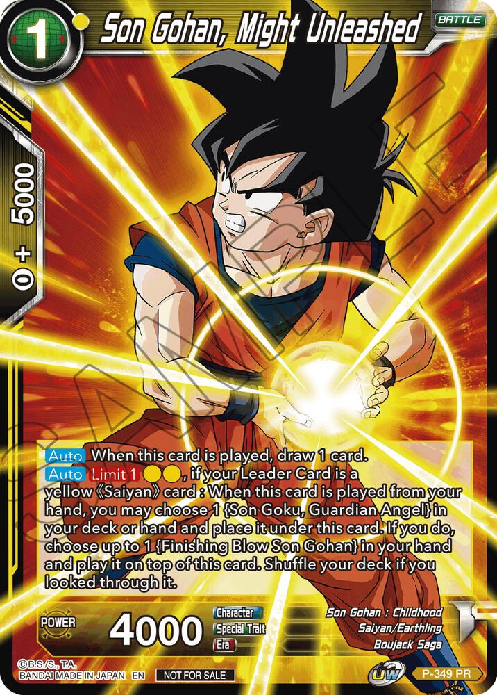 Son Gohan Might Unleashed P-349 card