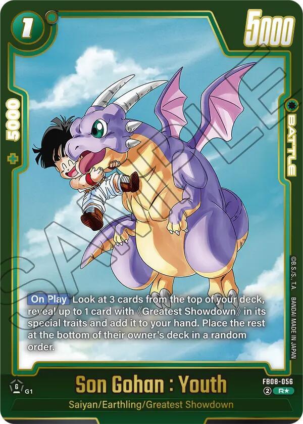 Son Gohan Youth FB08 056 Alternate Art carta