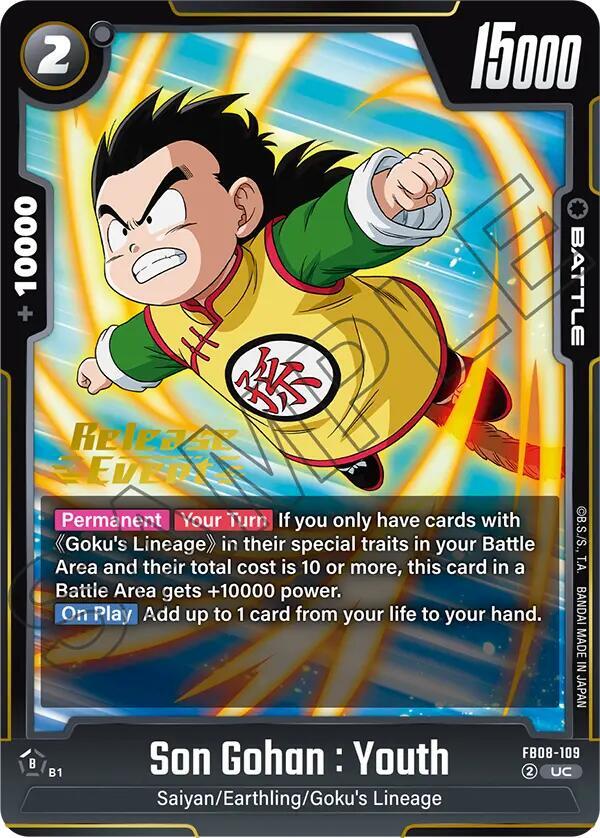 Son Gohan Youth FB08 109 carta