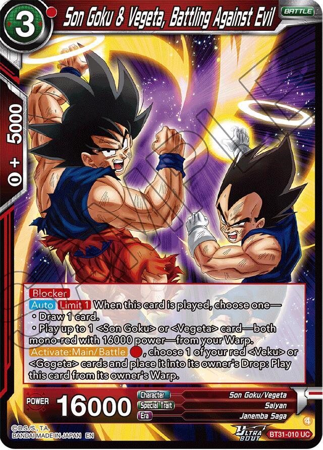 Son Goku and Vegeta Battling Against Evil BT31-010