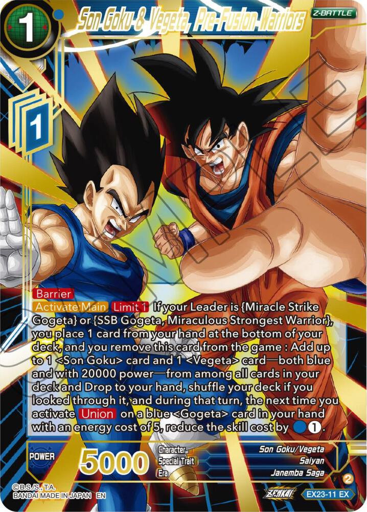 Son Goku and Vegeta Pre Fusion Warriors EX23-11