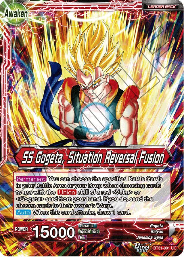 Son Goku and Vegeta SS Gogeta Situation Reversal Fusion BT31-001