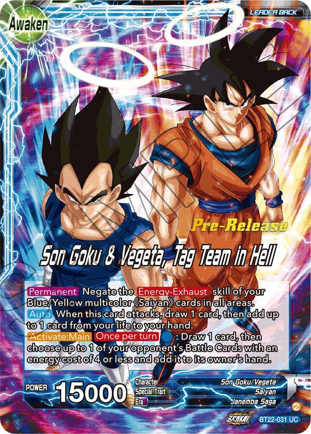 Son Goku Son Goku and Vegeta Tag Team in Hell BT22-031