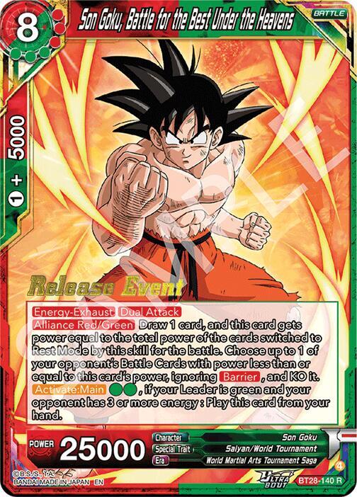 Son Goku Battle for the Best Under the Heavens BT28-140 card