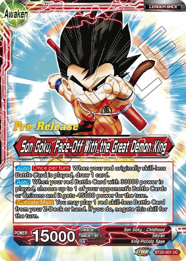Son Goku Son Goku Face Off With the Great Demon King SLR BT25-001 carta
