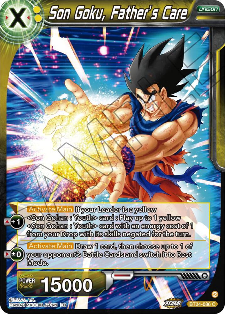 Son Goku Fathers Care Collector Booster Gold BT24-086