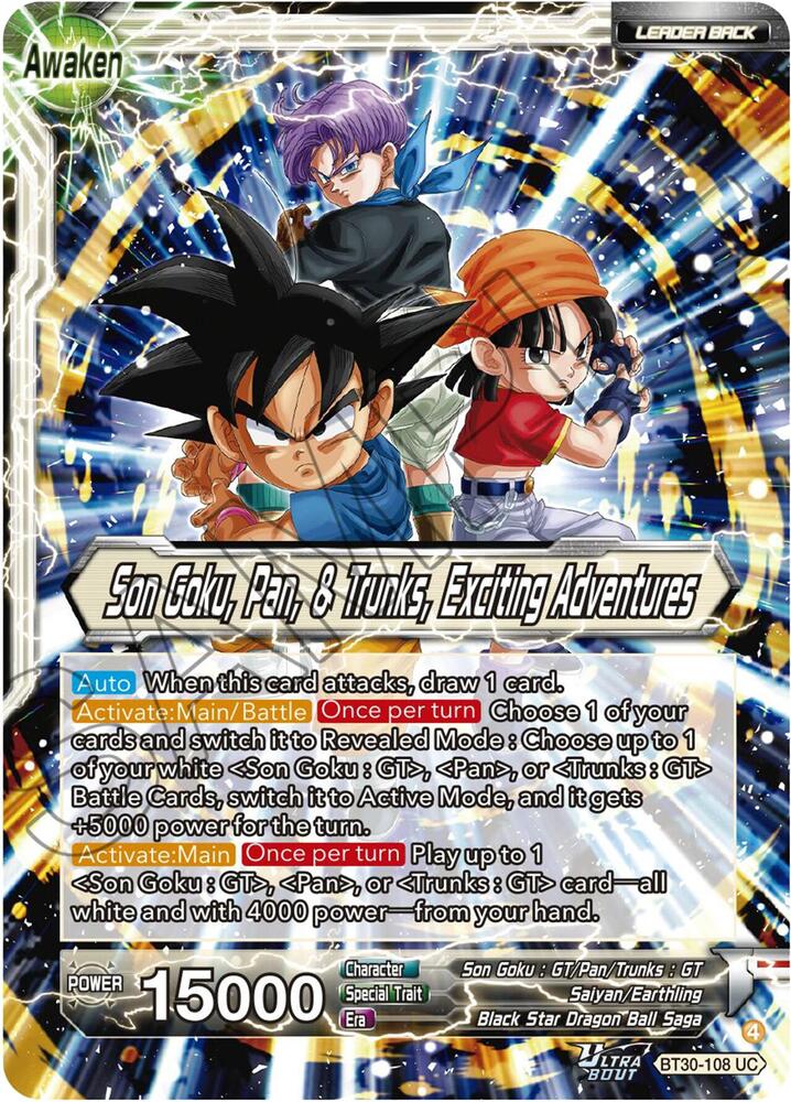 Son Goku Pan and Trunks Son Goku Pan and Trunks Exciting Adventures SLR BT30-108