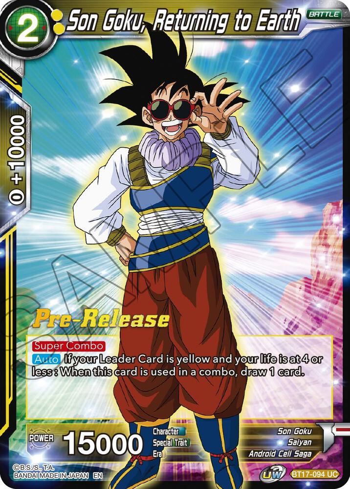 Son Goku Returning to Earth BT17-094 card