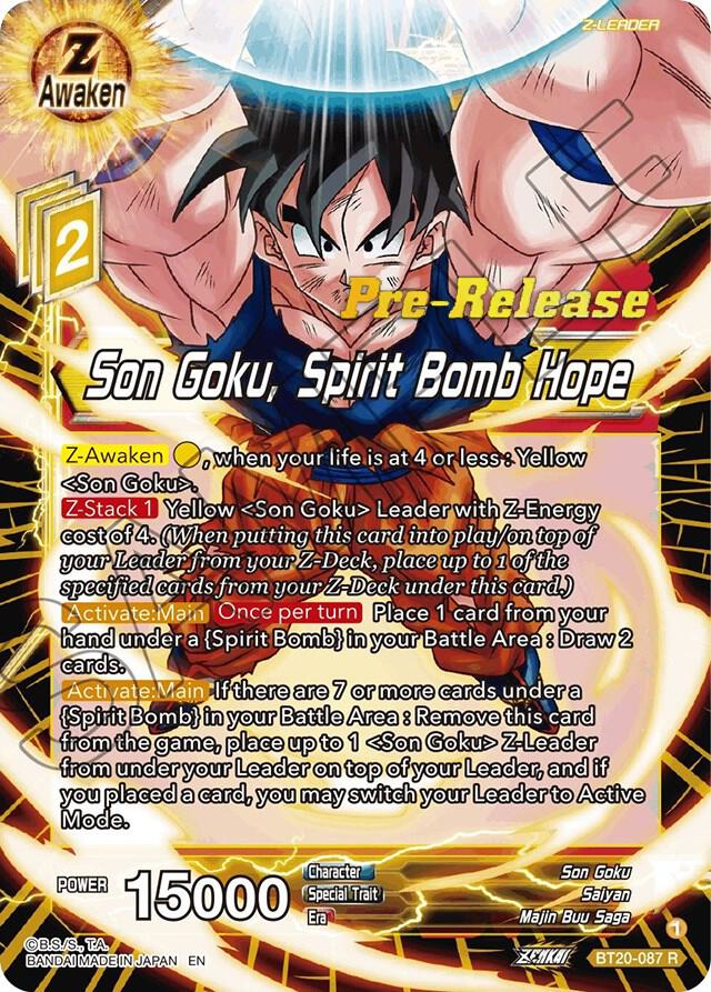 Son Goku Spirit Bomb Hope BT20-087 carta