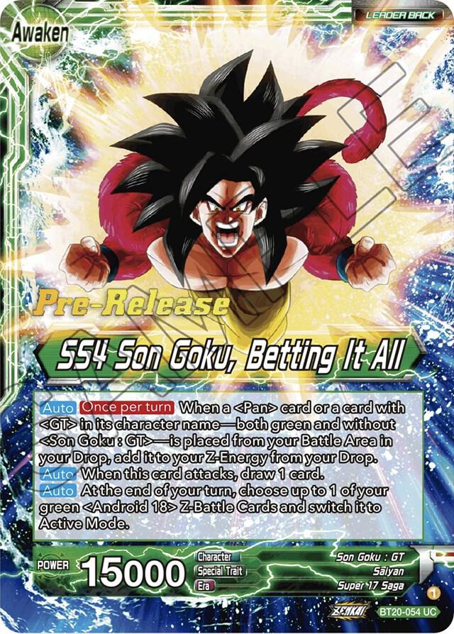 Son Goku SS4 Son Goku Betting It All Collector Booster Exclusive BT20-054