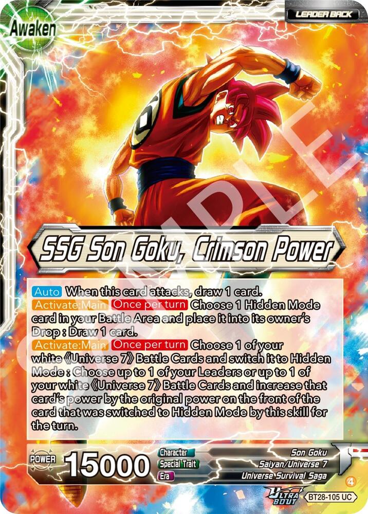 Son Goku SSG Son Goku Crimson Power SLR BT28-105 card