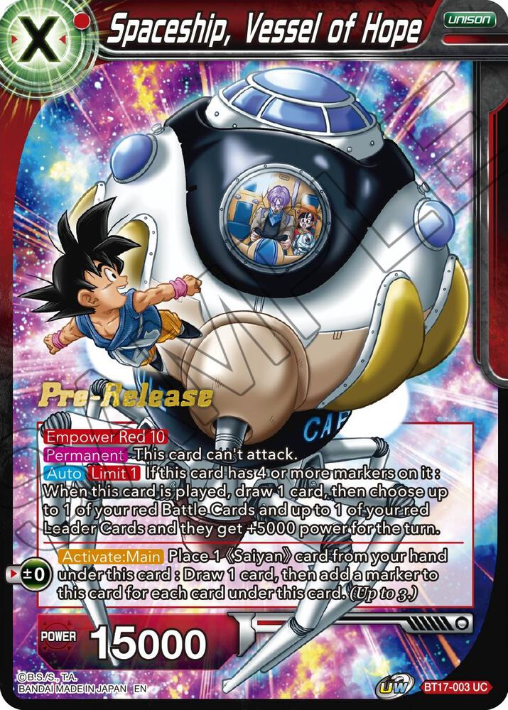 Spaceship Vessel of Hope BT17-003 carta