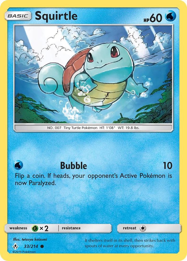 Squirtle 33/214 carta