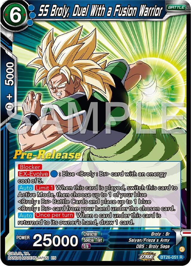 SS Broly Duel With a Fusion Warrior BT26-051 carta