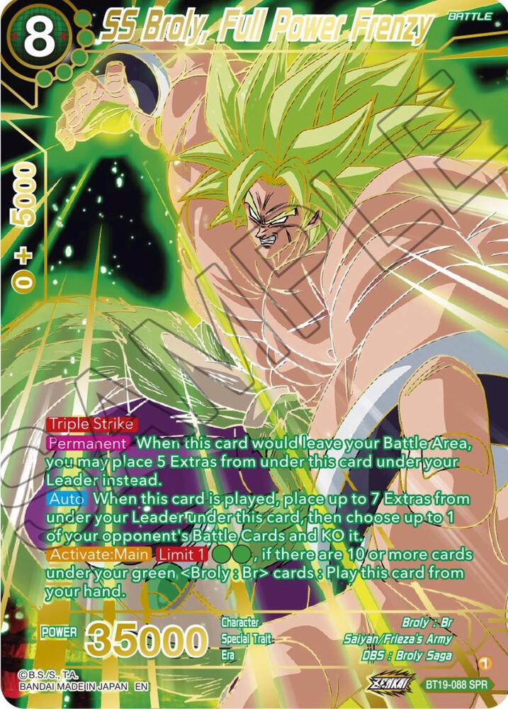 SS Broly Full Power Frenzy SPR BT19-088