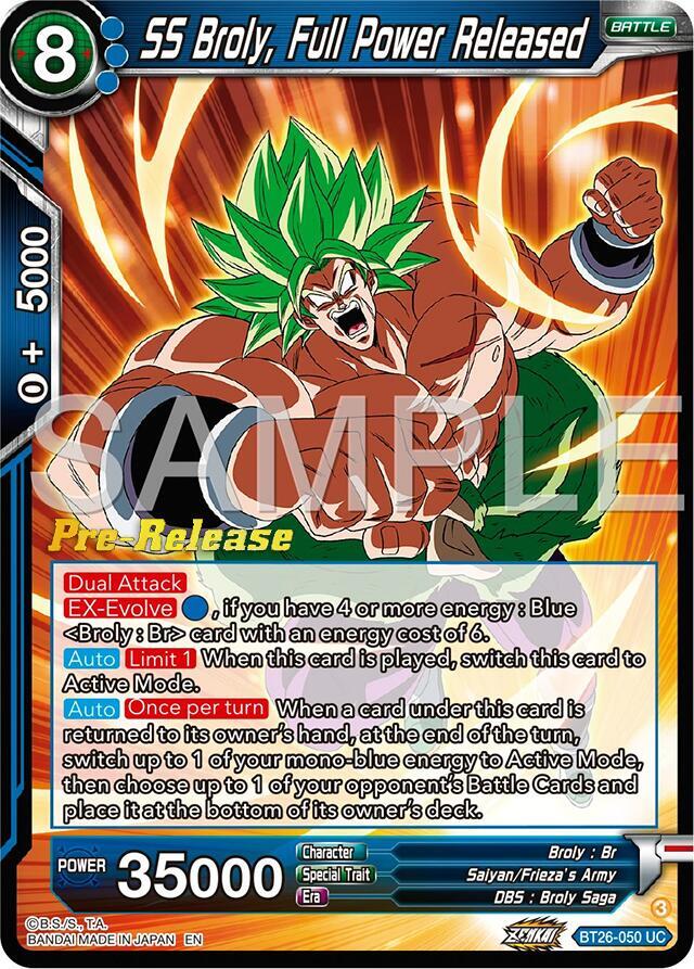 SS Broly Full Power Released BT26-050 carta