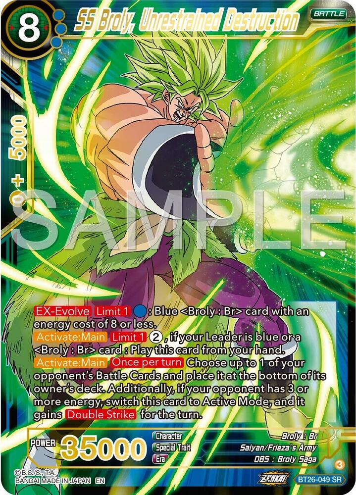 SS Broly Unrestrained Destruction BT26-049 card