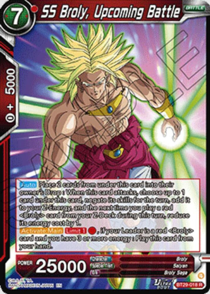 SS Broly Upcoming Battle BT29-018