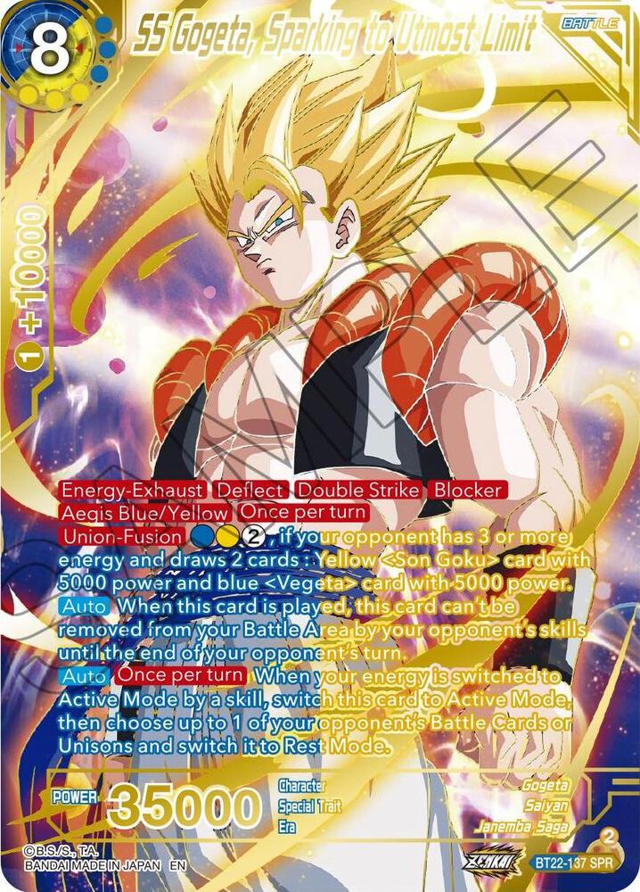 SS Gogeta Sparking to Utmost Limit SPR BT22-137