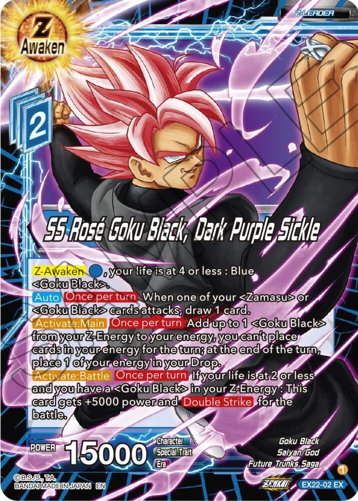 SS Rose Goku Black Dark Purple Sickle Gold Stamped EX22-02