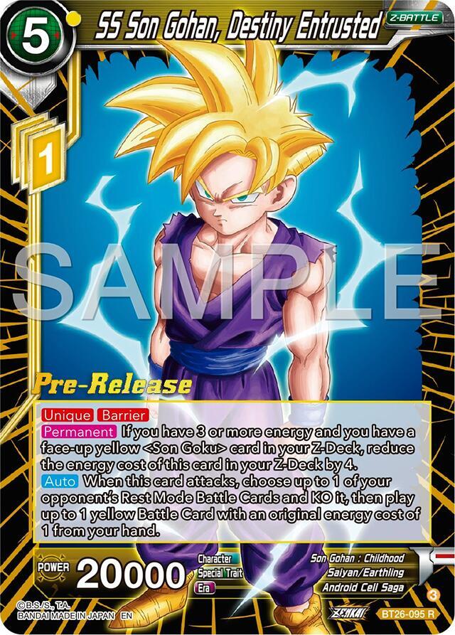 SS Son Gohan Destiny Entrusted BT26-095 card