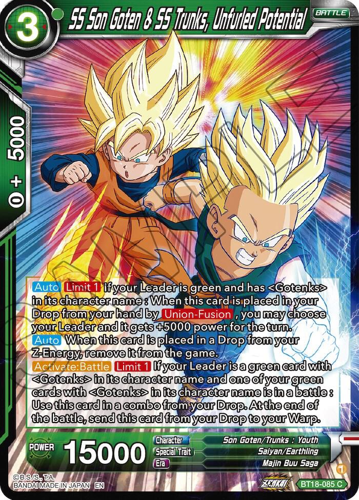 SS Son Goten and SS Trunks Unfurled Potential BT18-085