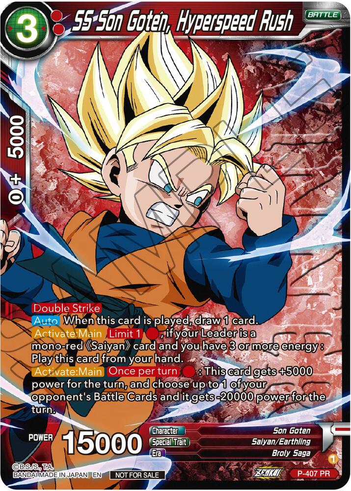 SS Son Goten Hyperspeed Rush Zenkai Series Tournament Pack Vol1 P-407 card