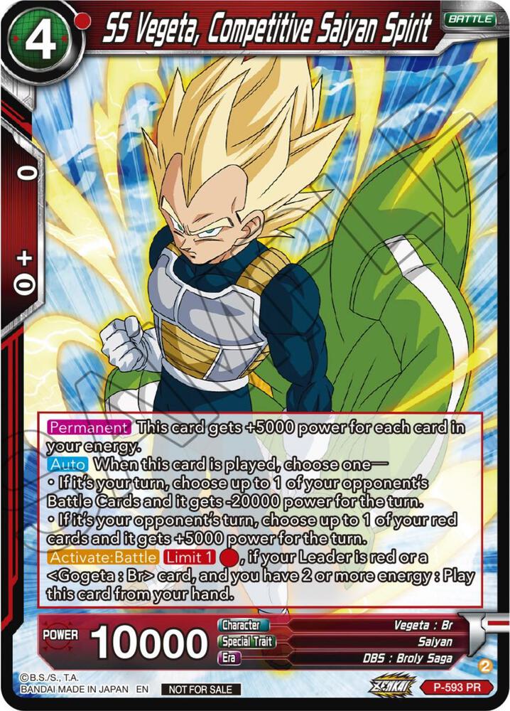 SS Vegeta Competitive Saiyan Spirit Deluxe Pack 2024 Vol1 P-593 card