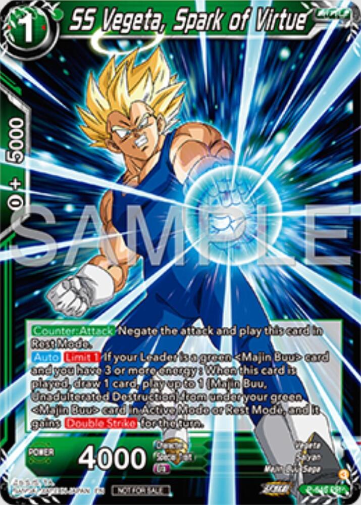 SS Vegeta Spark of Virtue P-645 card