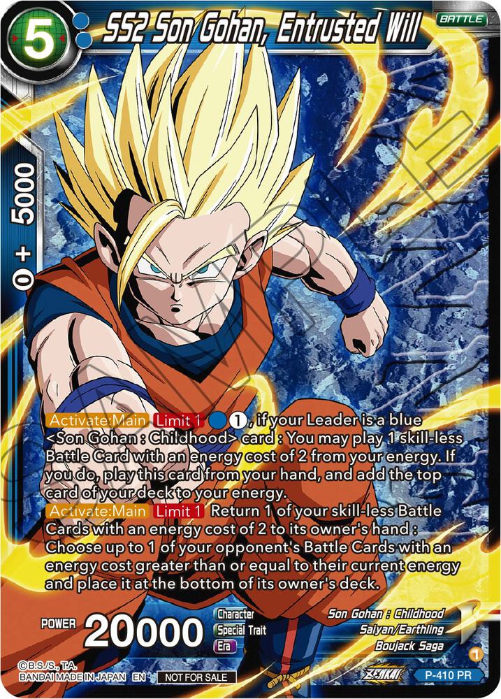 SS2 Son Gohan Entrusted Will Zenkai Series Tournament Pack Vol1 P-410