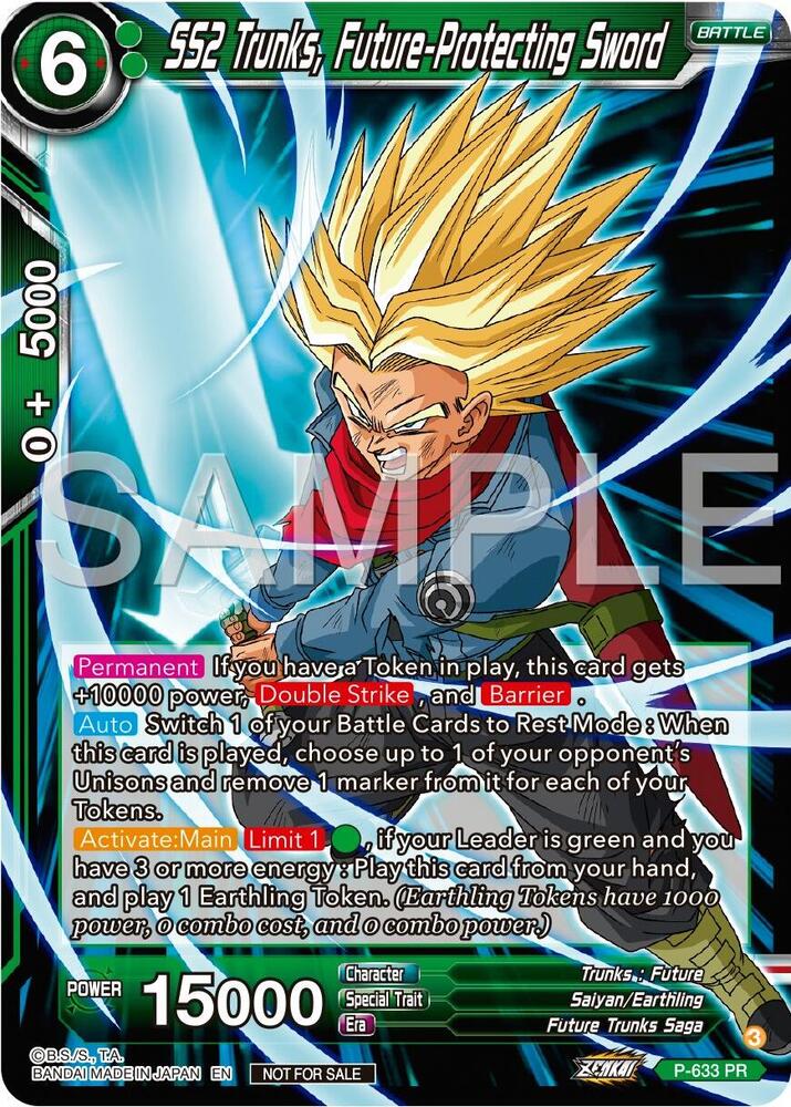 SS2 Trunks Future Protecting Sword Zenkai Series Tournament Pack Vol9 P-633 card