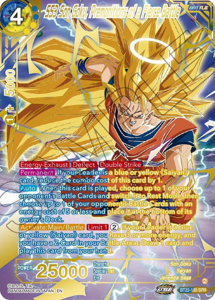 SS3 Son Goku Premonitions of a Fierce Battle SPR BT22-135
