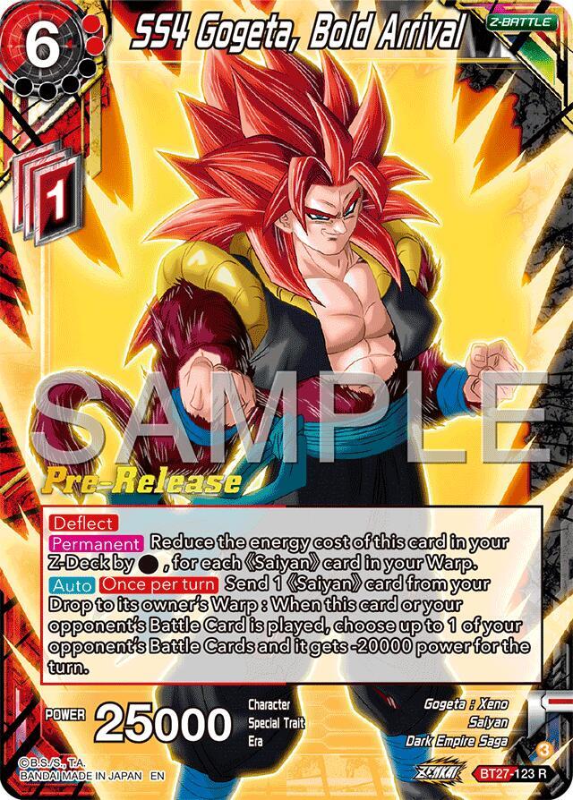 SS4 Gogeta Bold Arrival BT27-123 card