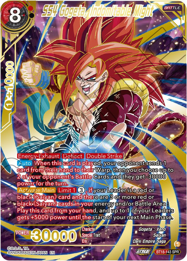 SS4 Gogeta Indomitable Might SPR BT18-143