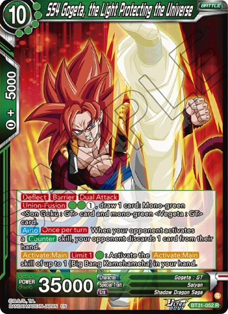 SS4 Gogeta the Light Protecting the Universe SPR BT31-052 carta