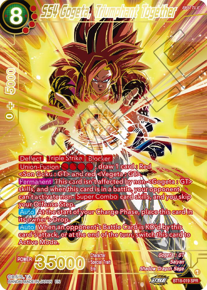 SS4 Gogeta Triumphant Together SPR BT18-019