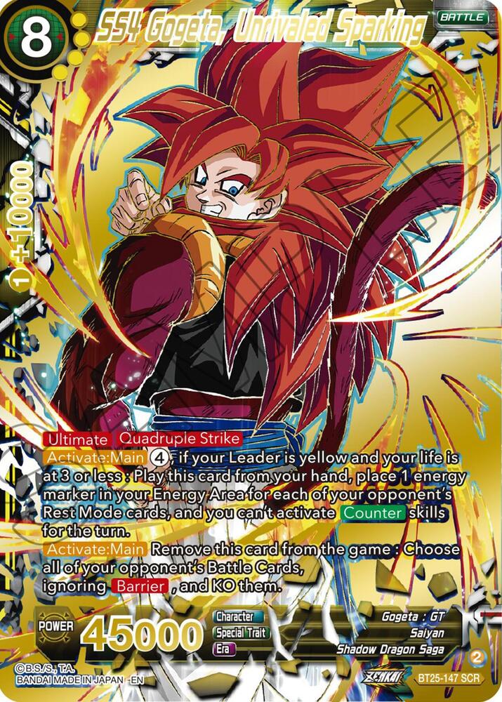 SS4 Gogeta Unrivaled Sparking BT25-147 carta