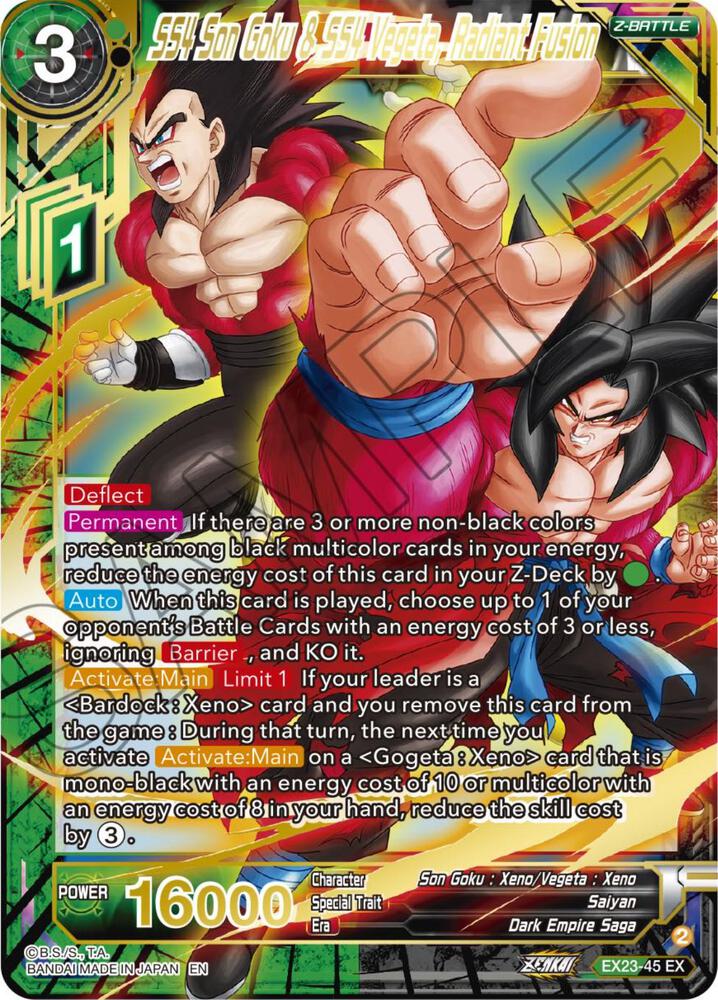 SS4 Son Goku and SS4 Vegeta Radiant Fusion EX23-45