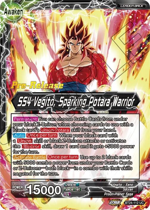 SS4 Son Goku and SS4 Vegeta SS4 Vegito Sparking Potara Warrior BT24-112
