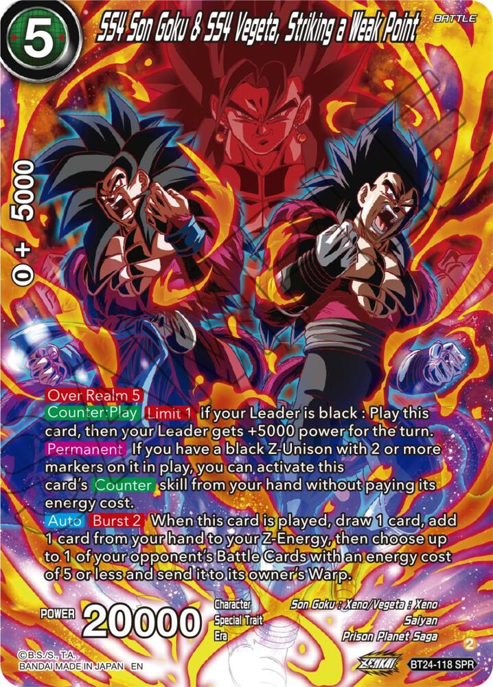 SS4 Son Goku and SS4 Vegeta Striking a Weak Point BT24-118